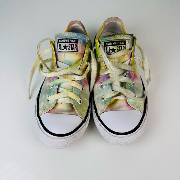Converse All Star Chuck Taylor Youth Size 2 Multi Tie Dye Canvas Sneaker Shoes - Picture 1 of 8